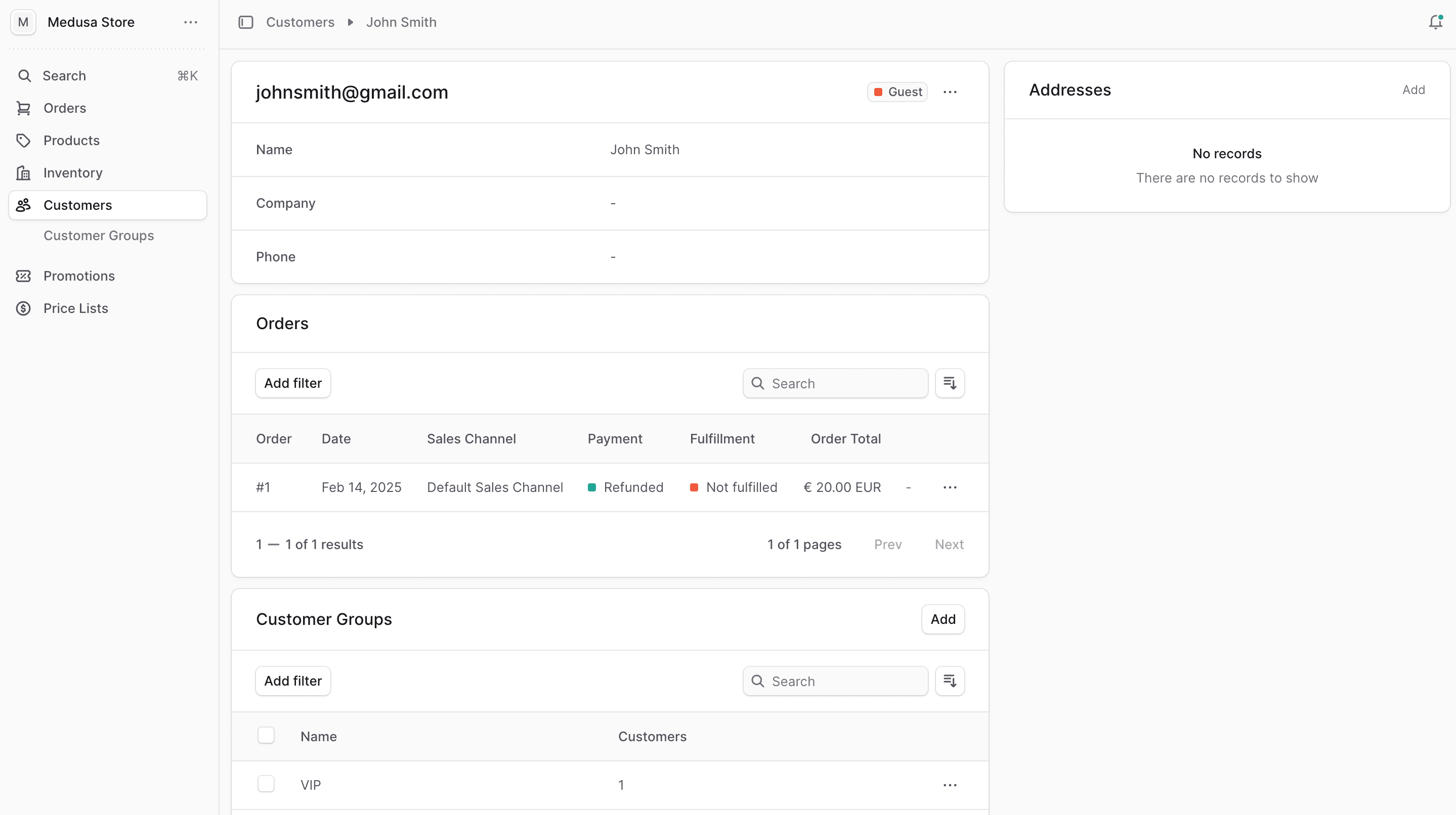价格表详情页面