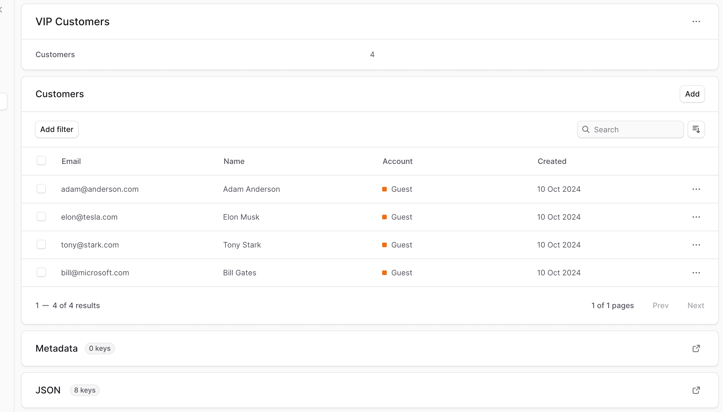 客户群组详情页面